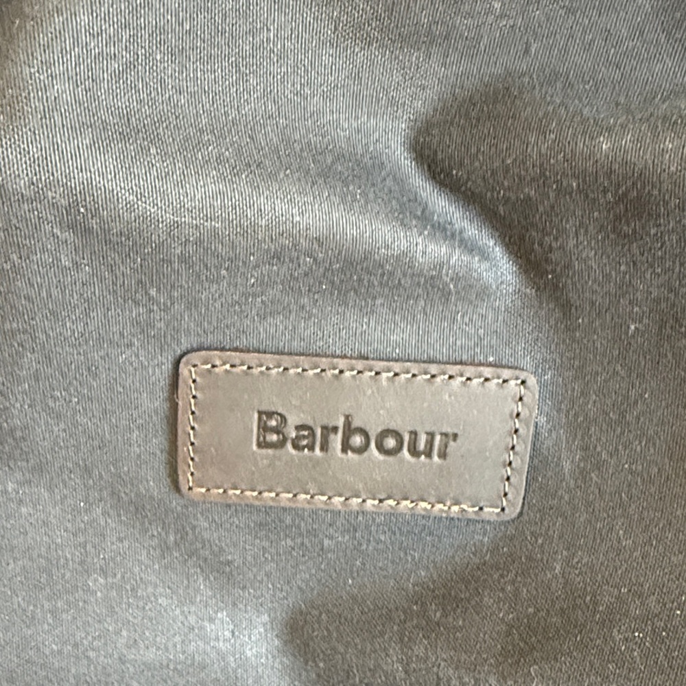 Barbour Waxed Canvas Navy Duffel Bag NWOT - Picture 2 of 10